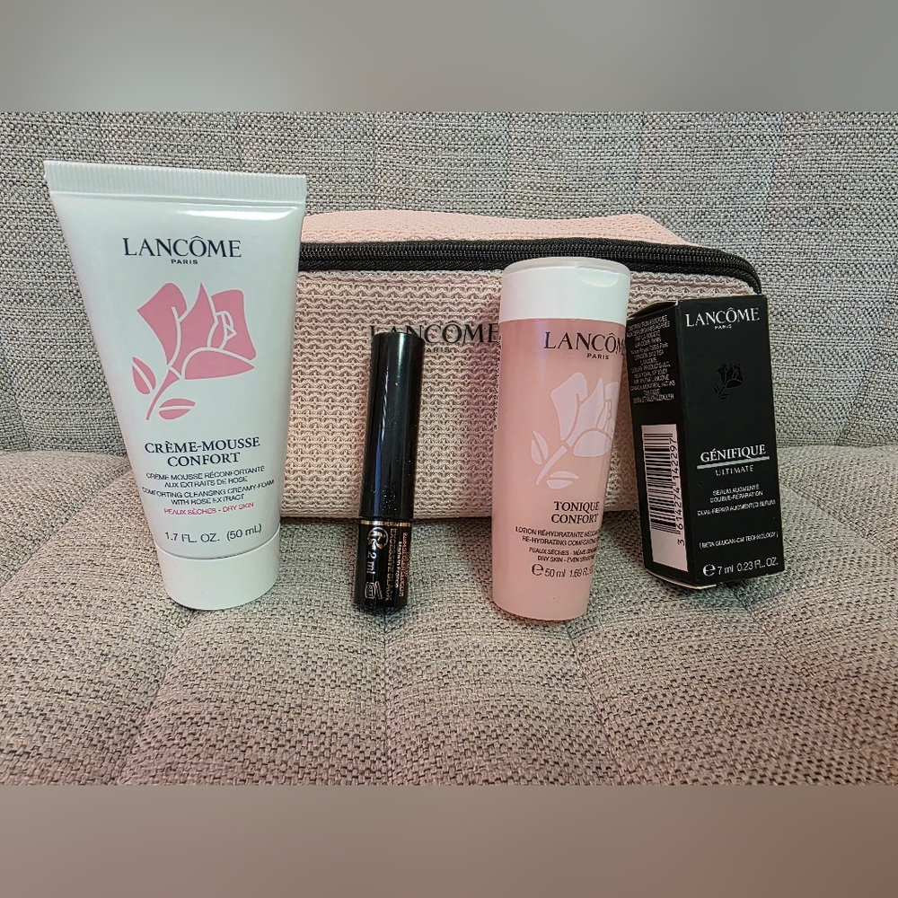 Lancome Pink Cosmetic Bag Set